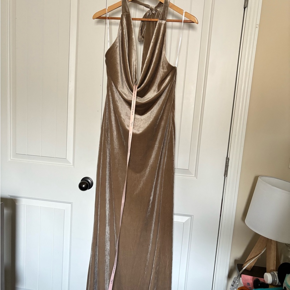 Lulu's Shimmering Gold Backless Dress
